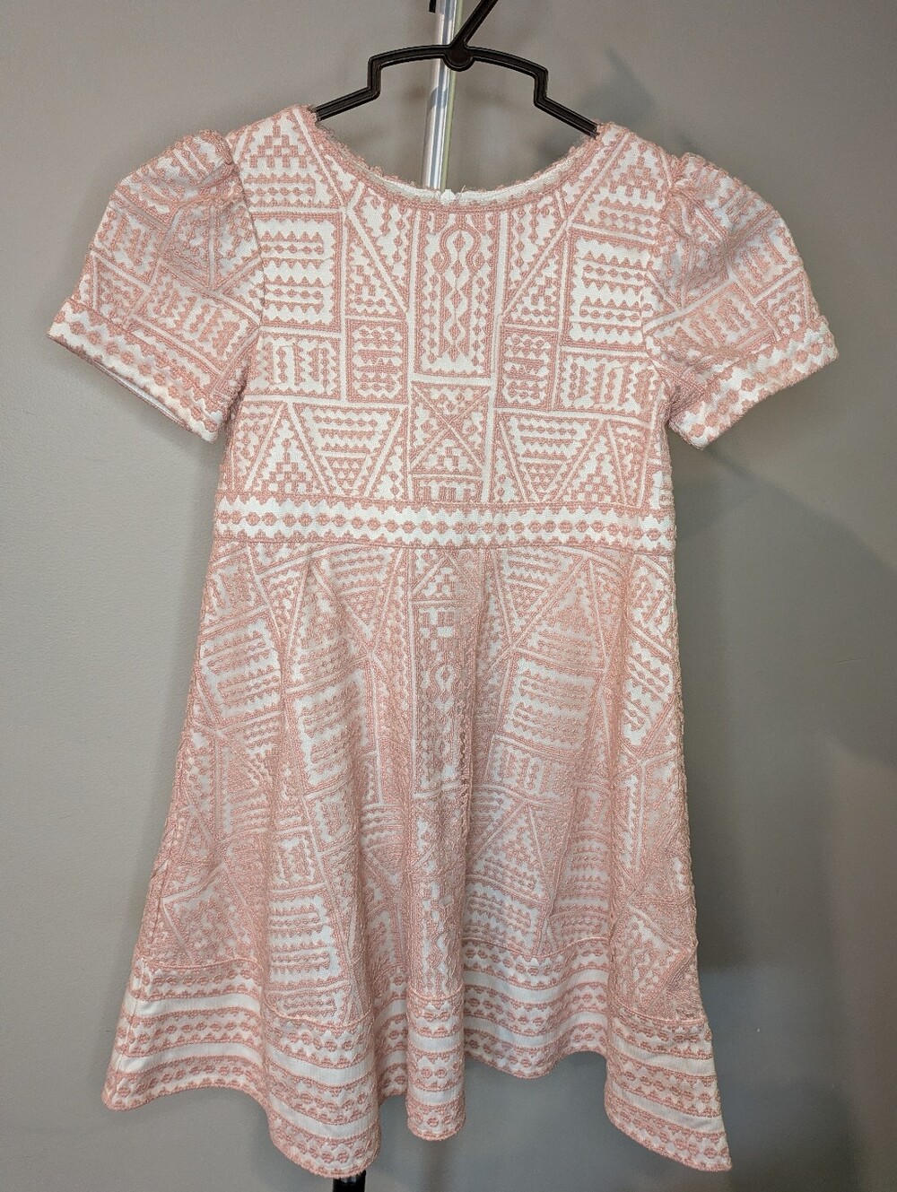 Tadashi Shoji Pink and White Embroidered Girls Dress